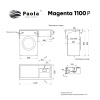 Комплект тумба с раковиной AZARIO Magenta 110 правая под стиральную машину (46) белая (CS00079140)