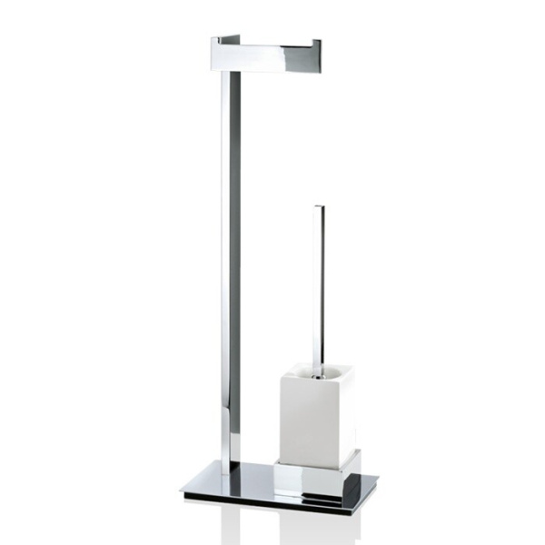 Ёршик с держателем для бумаги Decor Walther BRICK BK SBK шгв 280*160*720 цвет-хром 0591300