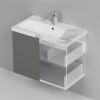 AM.PM M90FHX07522GM GEM, База под раковину, подвесная, 75 см, 2 ящика push-to-open, графит матовый