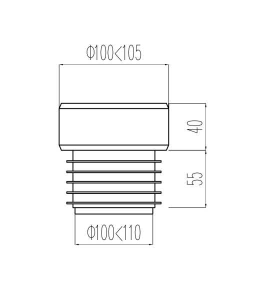 Манжета VIANT  для унитаза, прямая (VU-389)