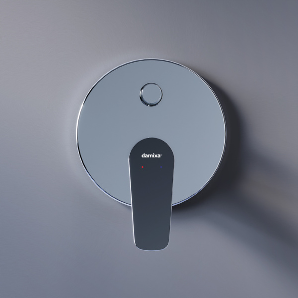 Damixa 777100000 Jupiter, смеситель монтируемый в стену ванной - душевой, хром