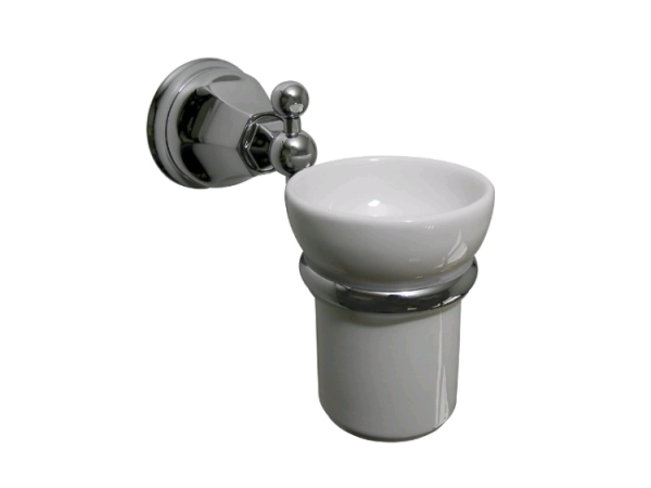 Стакан Nicolazzi Bagno Teide шгв 66*168*102 цвет-Polished Nickel белый 1488 NL 05