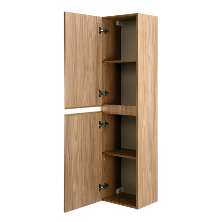 MOLVENO Шкаф подвесной с двумя распашными дверцами с доводчиками, с двумя полками, Noce Chiaro, 400x300x1600, MOLVENO-1600-2A-SC-NC