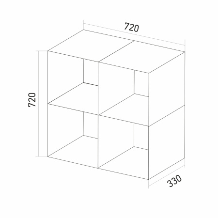 Стеллаж MIXLINE 720*720*330 ЛДСП Белый текстура (4 ячейки,крепеж) (550349)