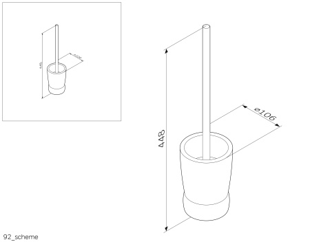 AM.PM A3033200 Sensation, Стойка с туалетной щеткой, отдельно стоящая, хром, шт