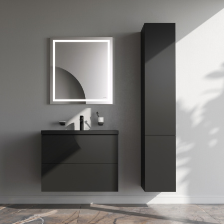 AM.PM M90FHX07522BM GEM, База под раковину, подвесная, 75 см, 2 ящика push-to-open, цвет: черный матовый