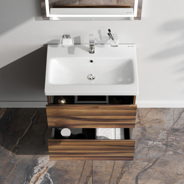 AM.PM M90FHX0602HF Gem, База под раковину, подвесная, 60 см, 2 ящика, цвет: орех