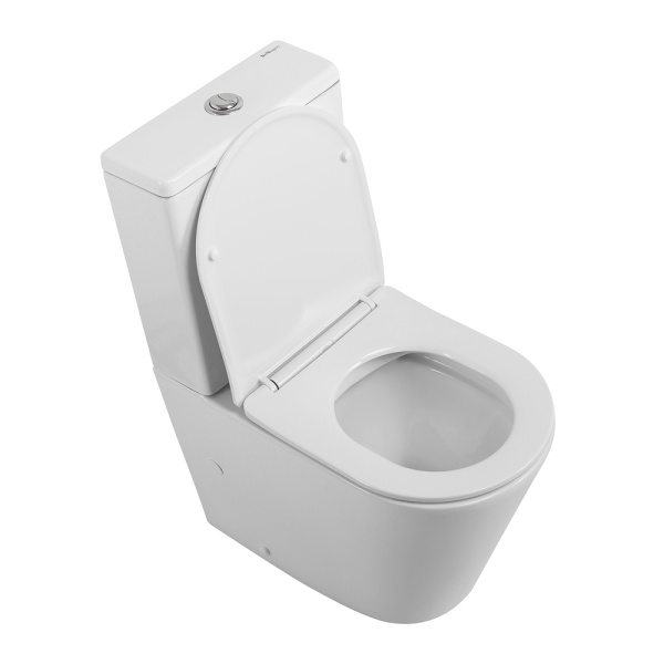 Чаша унитаза безободкового с сиденьем BelBagno FLAY-R BB2149CPR/SC