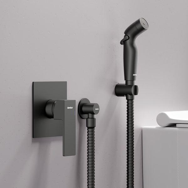 Damixa 537510300 Gala Смеситель монтируемый в стену с гиг.душем, черный