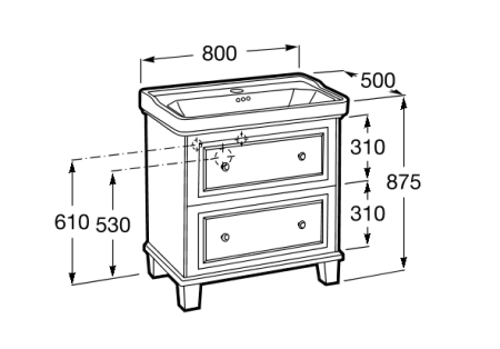 Модуль Roca CARMEN для раковины 800, Satin White