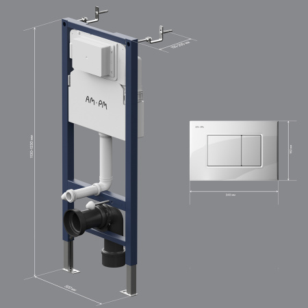 AM.PM I012709.0201 PrimeFit инсталляция для подвесного унитаза с клавишей PrimeFit S, бел глянц