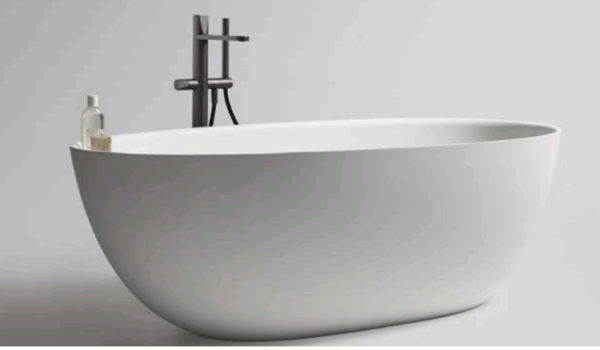 Ванна Antonio Lupi шгв 1600*750*530 цвет внутри-белый цвет снаружи-Nero Goffrato ECLIPSES Cristalplant/Nero Goffrato/DK White matt