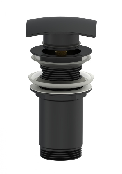 Донный клапан для раковины с переливом 1 1/4 WONZON & WOGHAND, Черный матовый (WW-88SS08-MB)