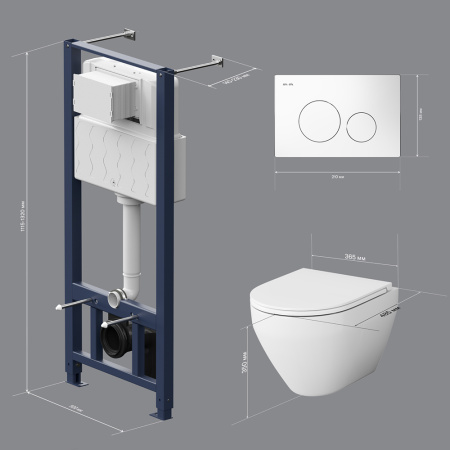 AM.PM IS49001.701700 Инсталл с клав Pro L белый с подв унит Spirit V2.0 FlashClean с сид м/л