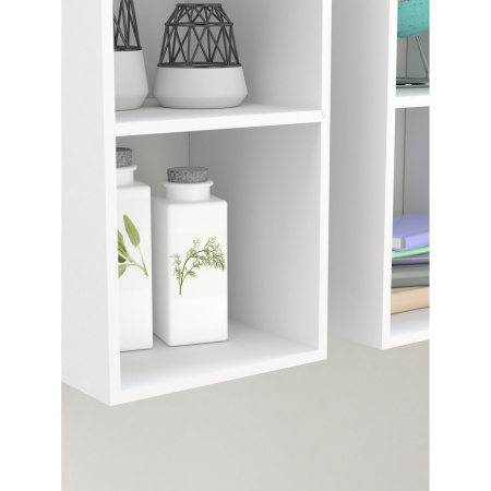 Стеллаж MIXLINE 720*720*330 ЛДСП Белый текстура (4 ячейки,крепеж) (550349)