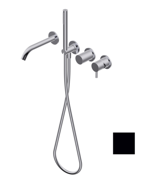 Смеситель для ванны и душа Ritmonio Diametro35 S на 2/3 потребителя с поворотным переключателем цвет-черный PR52EC201C04