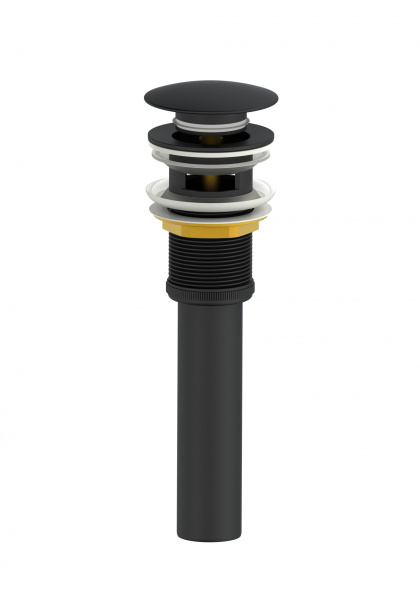 Донный клапан для раковины с переливом 1 1/4 WONZON & WOGHAND, Черный матовый (WW-88SS03-MB)