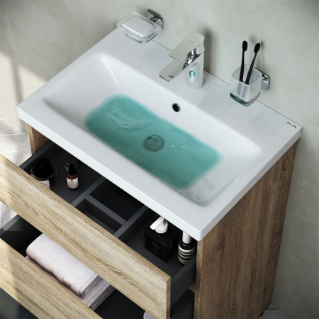 AM.PM M91FSX0602OF GEM S, База под раковину, напольная, 60 см, 3 ящика, светлый дуб