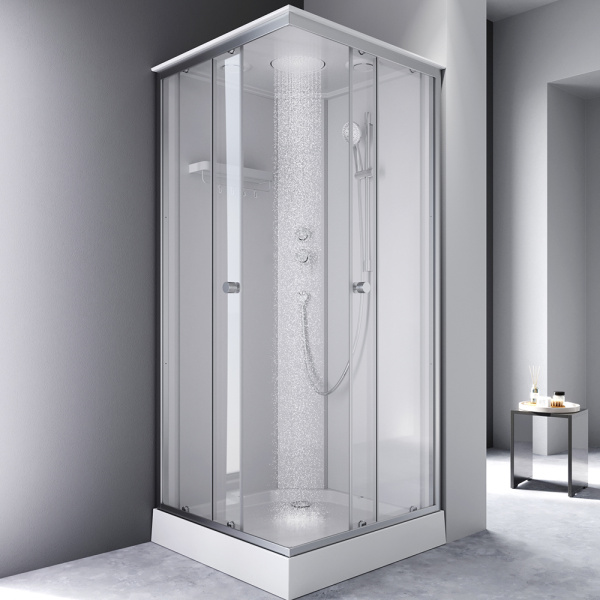 AM.PM W94C-403-090MT X-Joy Square кабина душевая  90x90,  профиль мат.хром, стекло прозрачное