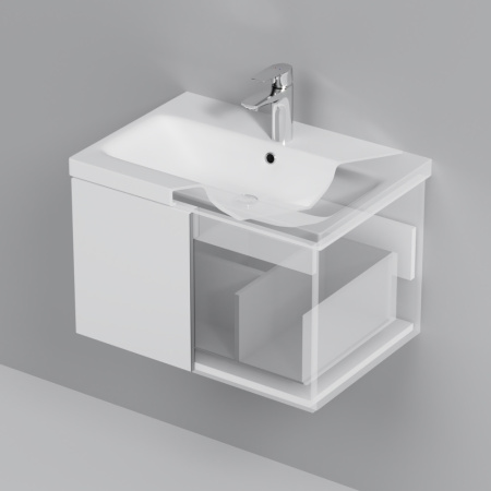 AM.PM M90FHX06021WG GEM, База под раковину, подвесная, 60 см, 1 ящик push-to-open, цвет: белый, глянец