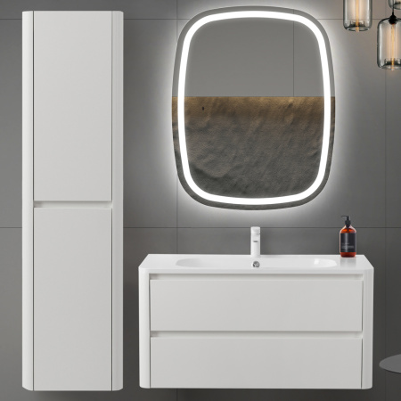 RELAX Шкаф подвесной с двумя распашными дверцами с доводчиками, с двумя полками, универсальный, Bianco Lucido, 400x300x1500, RELAX-1500-2A-SO-BL