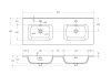 Керамическая раковина с двумя чашами CZR-8095-120-2, 1210x460x170
