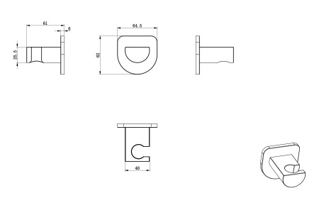 Настенный держатель WONZON & WOGHAND, Хром (WW-994216-CR)