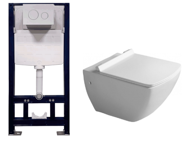 Комплект Splendy Isvea Purita/Stable унитаз подвесной шгв 345*550*400 + сиденье + инсталляция + клавиша цвет унитаза-белый цвет клавиши-хром ST3011TPRCR/10PL02007SV/40S80200I Set