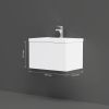 AM.PM M90FHX06021WG GEM, База под раковину, подвесная, 60 см, 1 ящик push-to-open, цвет: белый, глянец