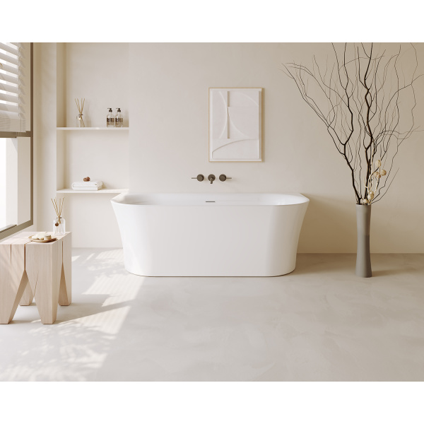 Ванна акриловая Azario ENGELS 1700x750x580 пристенная, в комплекте с сифоном и металлической рамой (ENG17075)