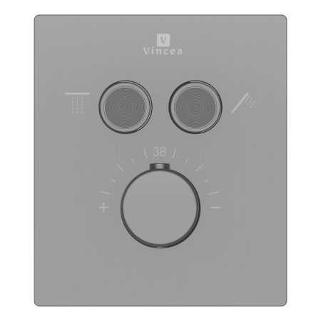 Душевой комплект Vincea VSFW-321MT1RGM встраиваемый, термостат, двухрежимный, вороненая сталь