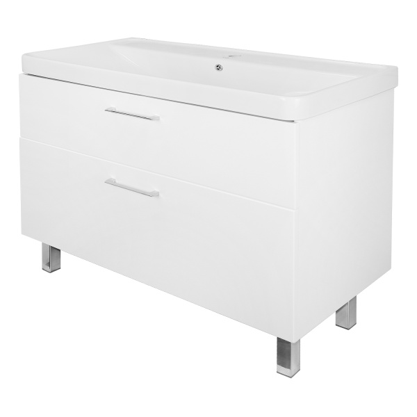 Комплект Тумба Azario Ника 100 Н 1000х475х860 напольная, с раковиной Monte 100, белый (CS00089955)