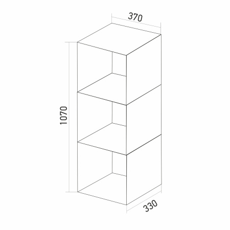 Стеллаж MIXLINE 368*1072*330 ЛДСП Табачный дуб (3 ячейки,крепеж) (550348)