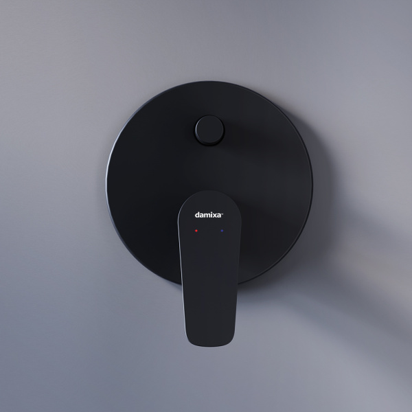 Damixa 777100300 Jupiter, Смеситель монтируемый в стену ванной - душевой (черный)