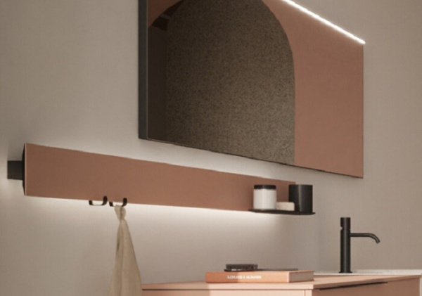 Штанга с декоративной планкой ARBI Reed шгв 1500*66*122 с подсветкой цвет-черный Tan Pink матовый V695 Nero 900D3 LED