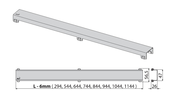 Решетка для душевого лотка Alcadrain хром матовый (DESIGN-850MN)