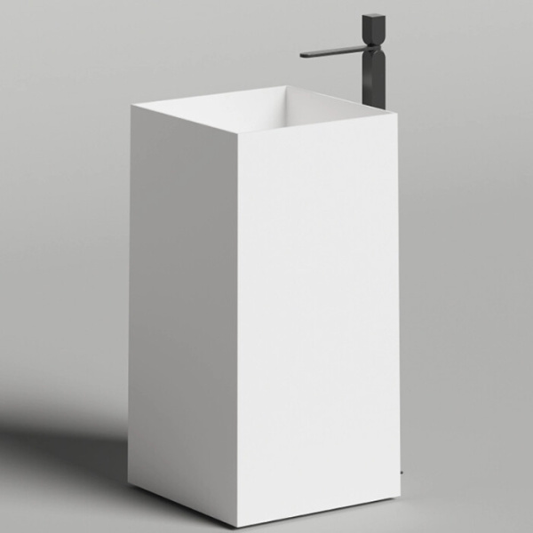 Раковина Salini Armonia Square шгв 450*450*900 отверстия для смесителя-отсутствуют цвет-белый матовый 130521M