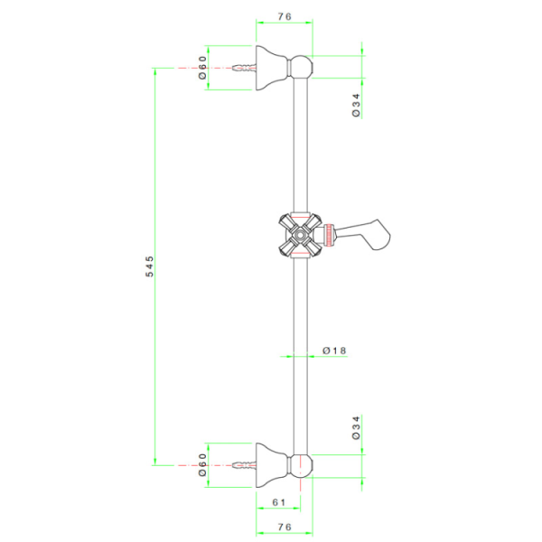 Штанга для душа Nicolazzi Nuova Brenta 545 цвет-бронза 8072 BZ 01