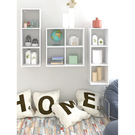 Стеллаж MIXLINE 720*720*330 ЛДСП Белый текстура (4 ячейки,крепеж) (550349)