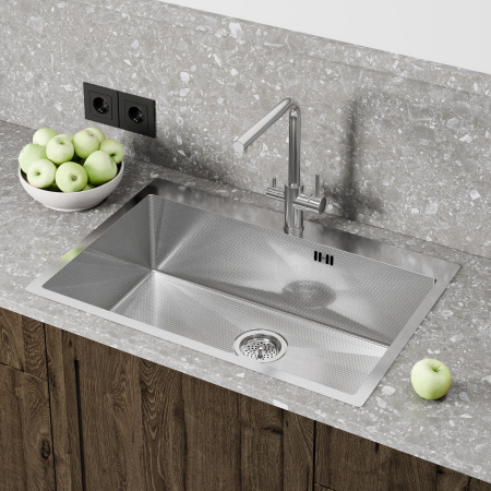 Кухонная мойка FLORACIO Steel F.7551.SSD (DECOR), нержавеющая сталь