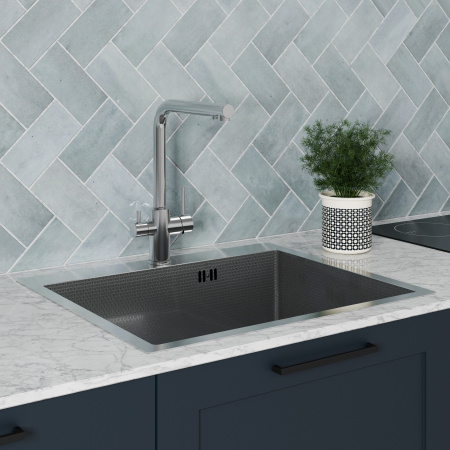 Кухонная мойка FLORACIO Steel F.5951.SSD (DECOR), нержавеющая сталь