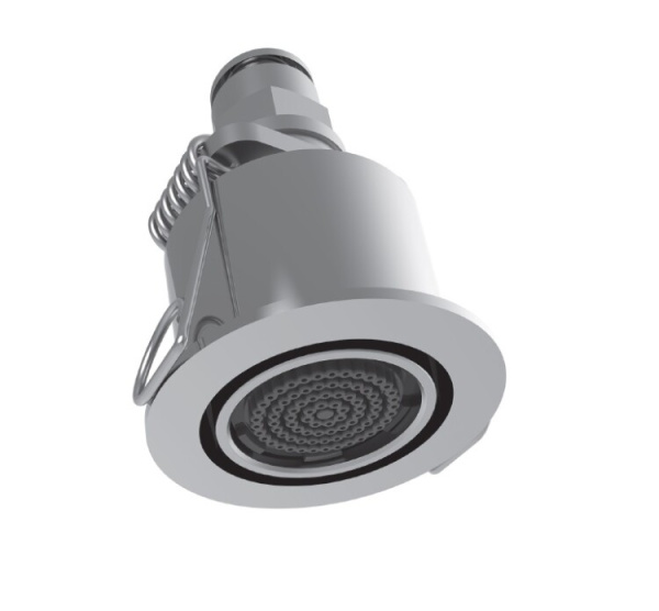 Микродуш Fima Carlo Frattini Waterdot скрытый с пружинным креплением тип струи-энергия (Energy) цвет-никель брашированный F3710ESN