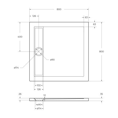 Акриловый поддон BelBagno TRAY-BB-DUE-A-80-4-W0