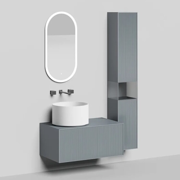 Тумба под раковину Salini Armonia шгв 900*550*400 цвет-никель жидкий металл 27A.1.900.400.02.1