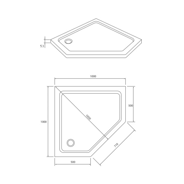 Душевой поддон 100*100 RUSH Palm (PI-A100100)