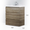 AM.PM M91FSX0752OF GEM S, База под раковину, напольная, 75 см, 3 ящика, светлый дуб