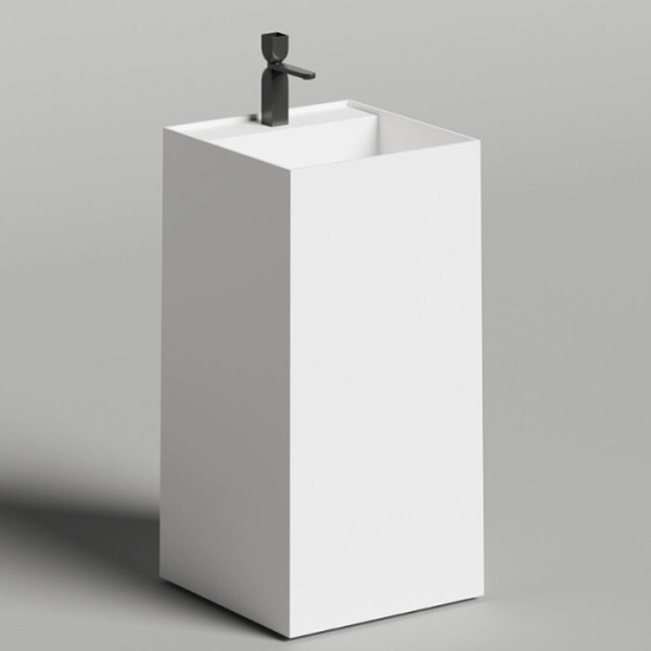 Раковина Salini Armonia Square Top шгв 450*450*900 отверстия для смесителя-1 цвет-белый матовый 130521TM