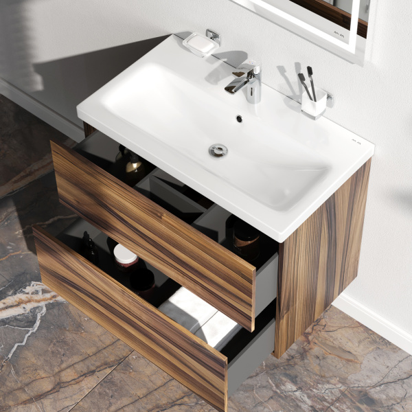 AM.PM M90FHX0752HF Gem, База под раковину, подвесная, 75 см, 2 ящика, цвет: орех