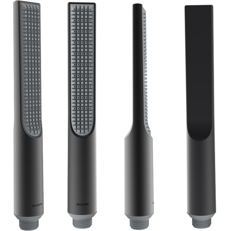 Комплект Bossini APICE Смеситель для ванны, встраиваемый, однорычажный, с ручным душем Slim и шлангом 1500 мм., черный матовый + Встраиваемая часть (Z00555.073+Z00546000)