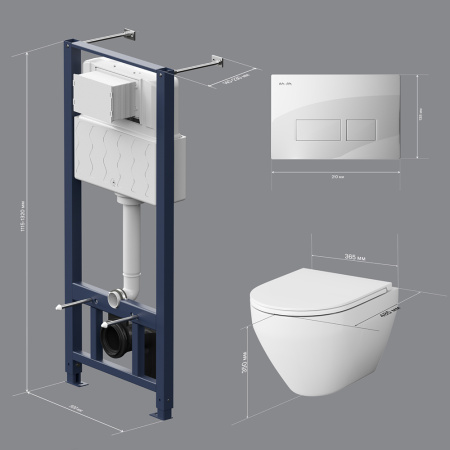 AM.PM IS47001.701700 Инсталл с клав Pro S белый с подв унит Spirit V2.0 FlashClean с сид м/л